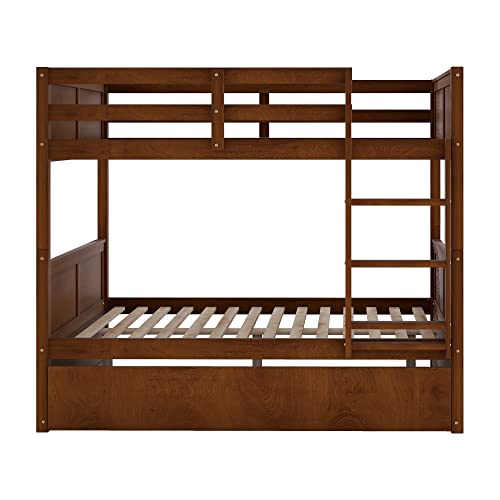 Twin Over Full Bunk Bed with Slide and Stairs for Kids E212