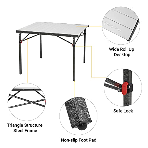 Folding Camping Table Portable Aluminum Roll Up Lightweight for Outdoor Picnic F98743