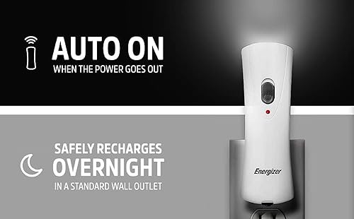 LED Rechargeable Plug-in Flashlights, Emergency Flashlight for Hurricane Supplies and Survival Kits, White, 6 Count Q825197