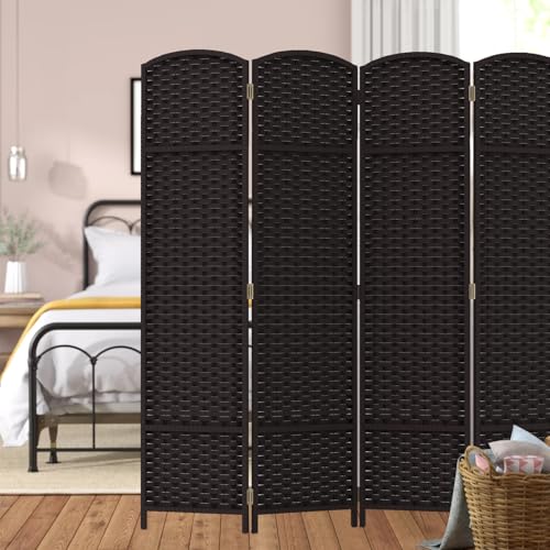 4 Panel Room Divider Screen 5.6 Ft Tall Folding Privacy Partition N658