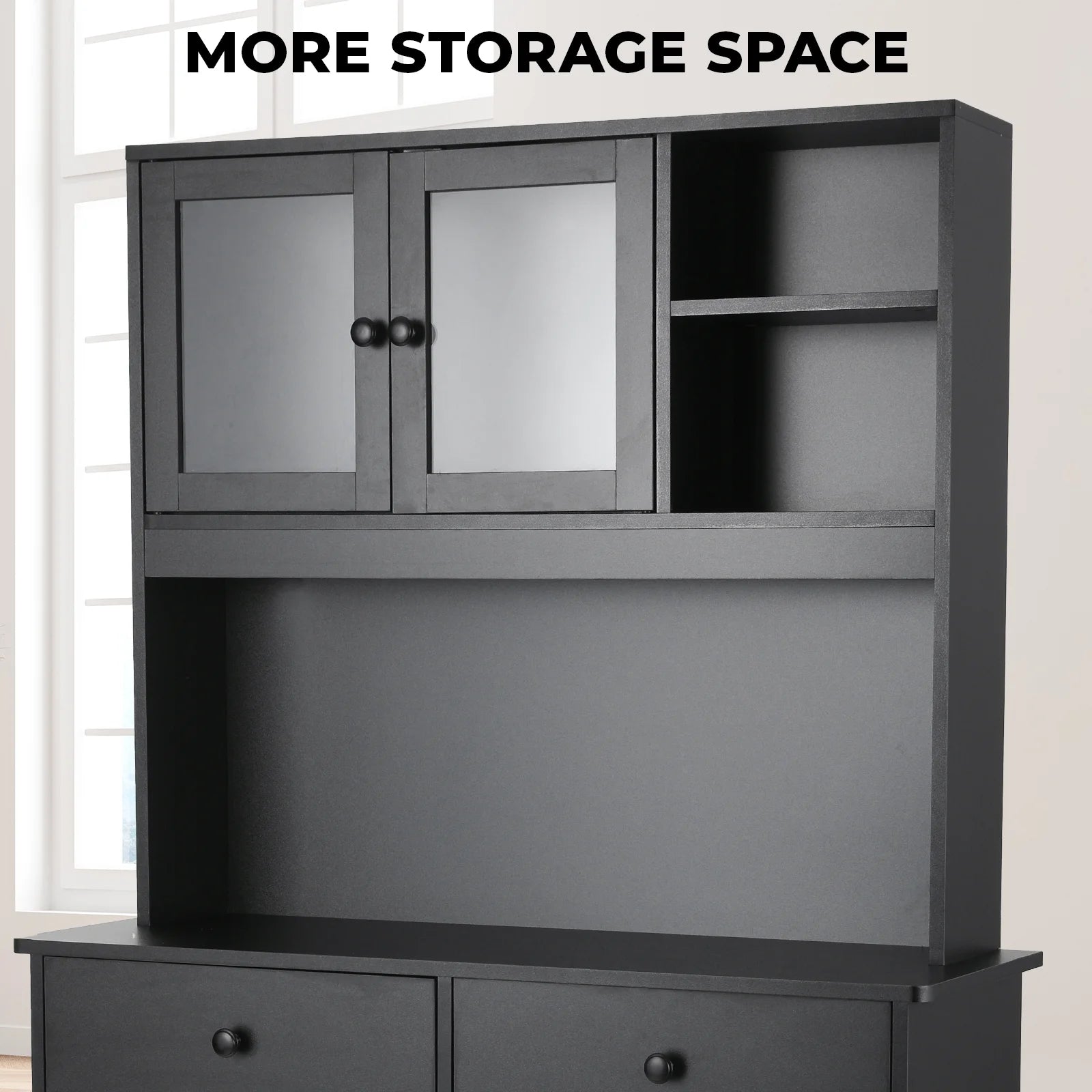 Kitchen Pantry Storage Cabinet, Double Tilt Out Trash Cabinet with Drawers and Shelves T2143