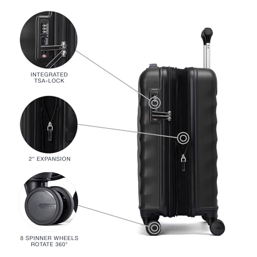 Hardside Expandable Carry-On Luggage with 8 Spinner Wheels and TSA Lock J560758