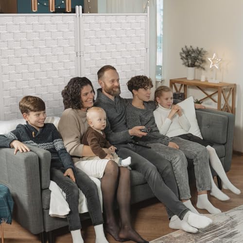 2 Panel Room Divider - White Folding Privacy Screen for Indoor Separation J851679