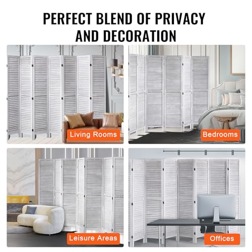 Wood Room Divider, 4 Panel Folding Privacy Screen, 66.9 Inches Tall, Indoor Wooden Partition A907