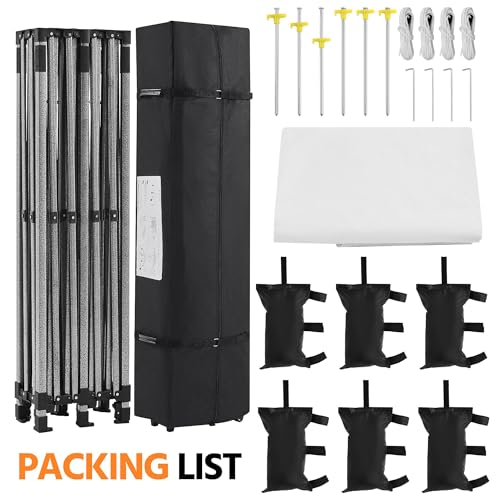 Heavy Duty Pop Up Canopy Tent 10x20 with Wheeled Carry Bag, White X6840