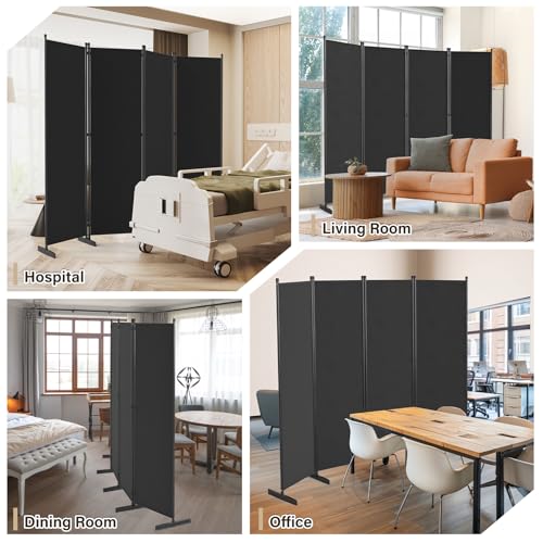 Room Divider 4 Panel, 80" W Portable Wall Divider for Room Separation, Freestanding Partition, Folding Privacy Screen F999430