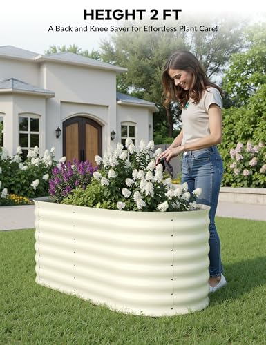 Galvanized Raised Garden Bed for Vegetables, Flowers, Outdoor D165