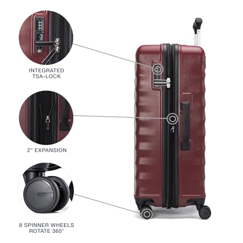 Hardside Expandable Carry-On Luggage with 8 Spinner Wheels and TSA Lock J560758