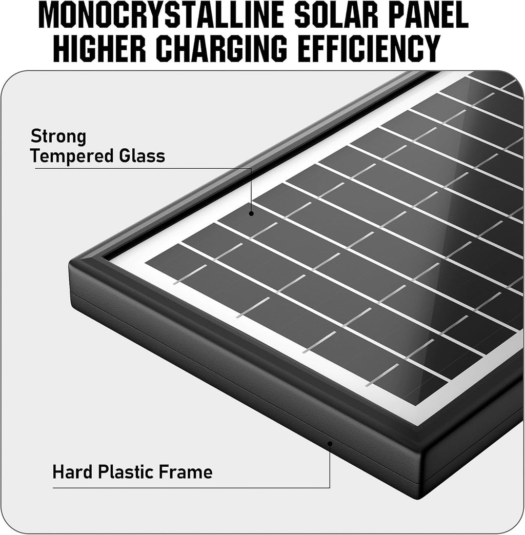 Solar Panel for Trail Camera, 6W with Built-in 7500mAh Battery D664