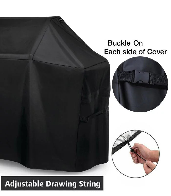 BBQ Grill Cover 72"W x 26"D x 51"H, Heavy Duty Outdoor Waterproof, 600D Oxford Fabric with Dual Handles & Side Buckles L72158