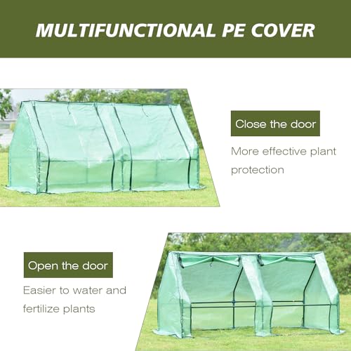 Mini Greenhouse with 2 Zipper Doors, UV Protected for Plants E496755