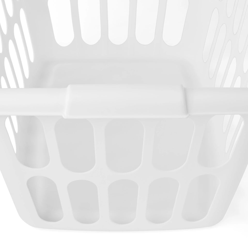 Rectangular Plastic Laundry Basket, White, 6 Pack G51020