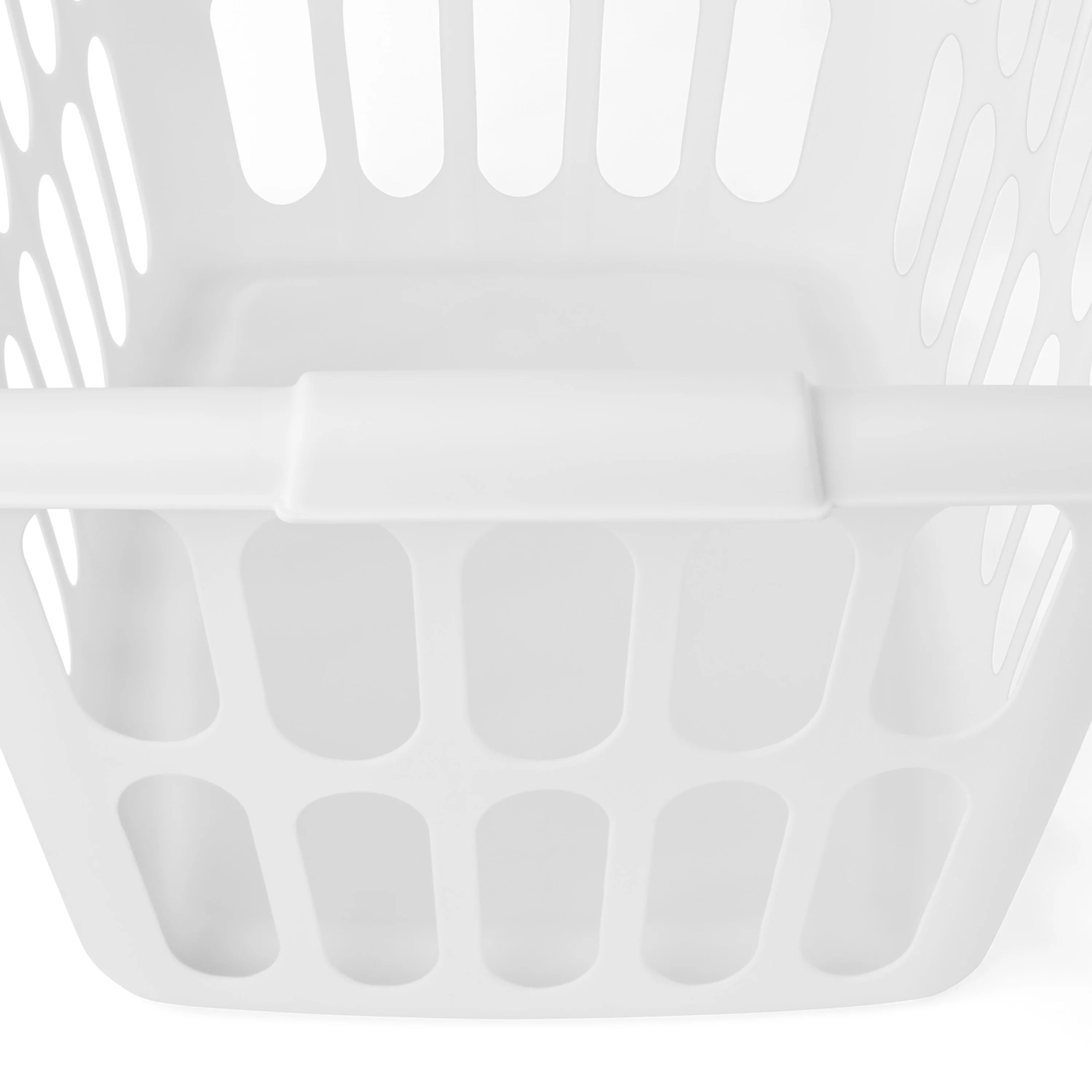 Rectangular Plastic Laundry Basket, White, 6 Pack G51020