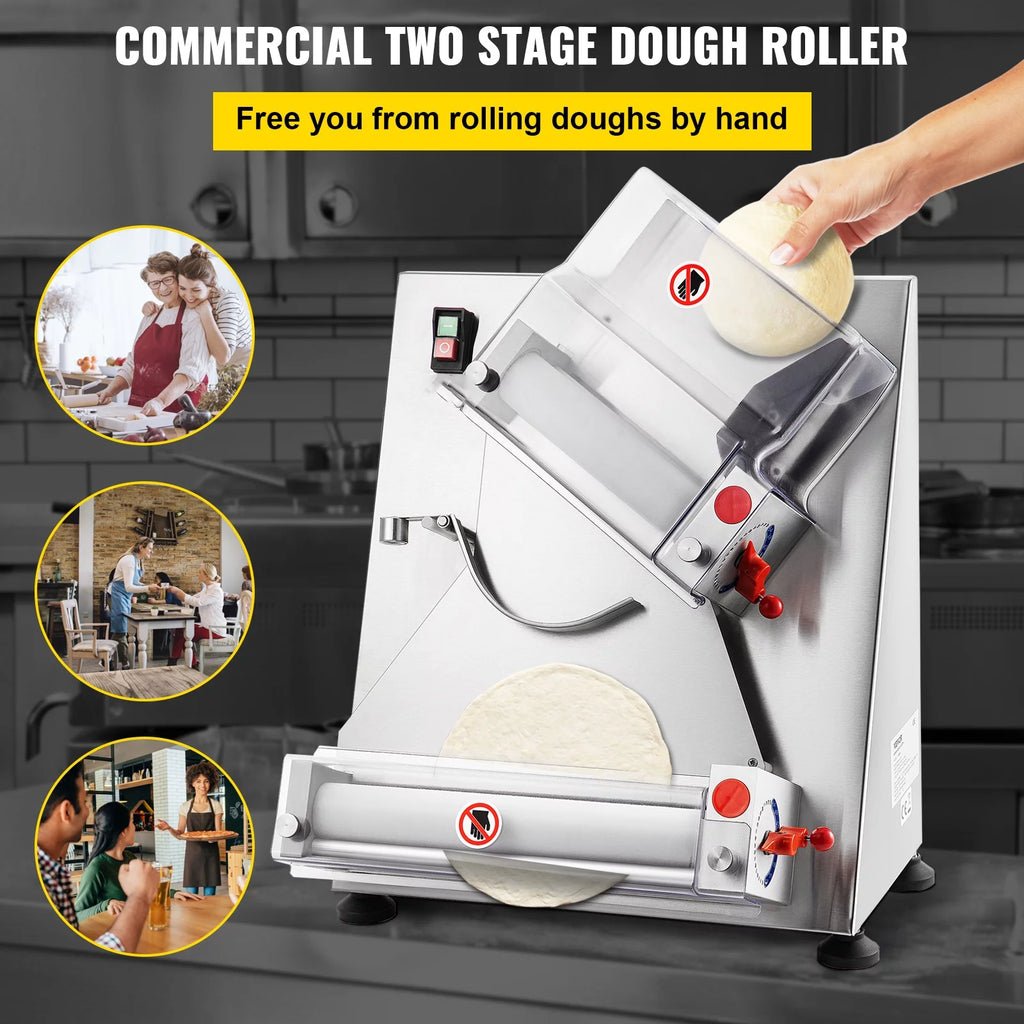 Electric Dough Sheeter Pizza Roller Stainless Steel 12'' E236