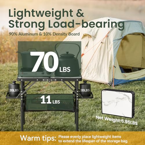 Folding Camping Table Small 2ft Portable Aluminum W647