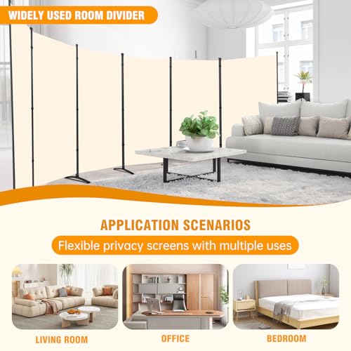 Room Divider Screen 3 Panel Folding Partition with Metal Frame, Grey M4968