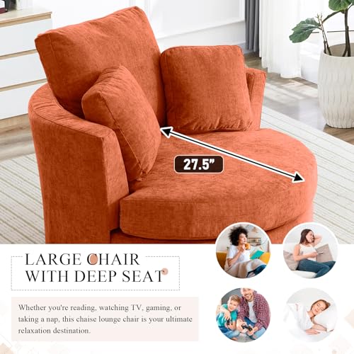 Swivel Barrel Chair with Ottoman for Living Room Bedroom, White W553228