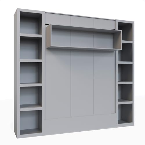 Queen Murphy Wall Bed with Two Bookshelves Y365306