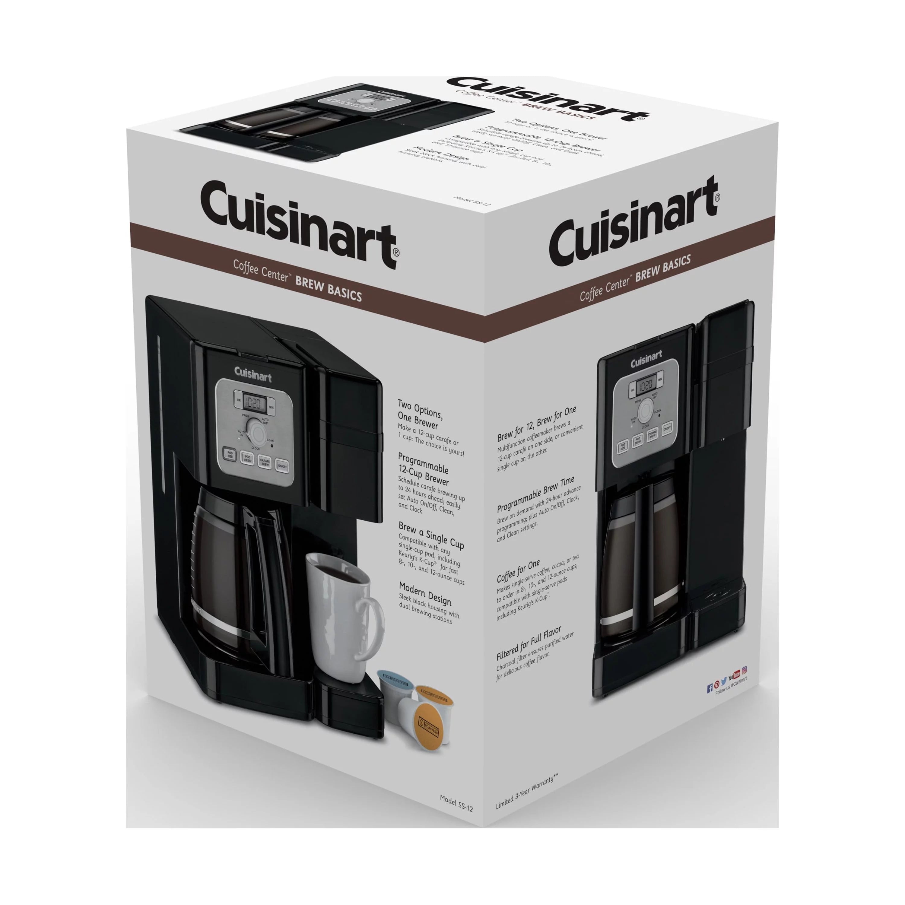12 Cup Programmable Single-Serve Coffee Maker, Black M57606