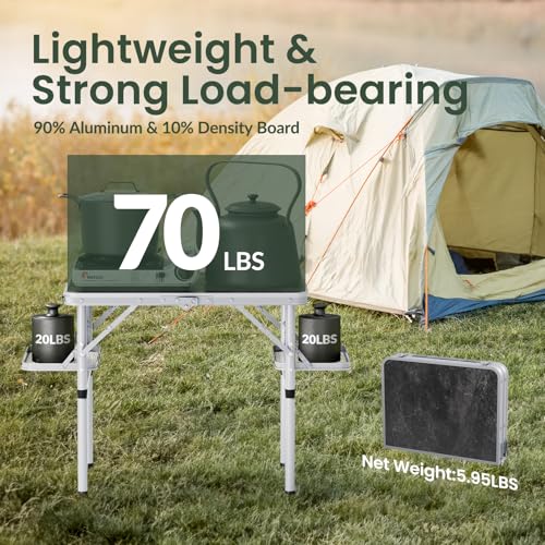 Folding Camping Table Small 2ft Portable Aluminum W647