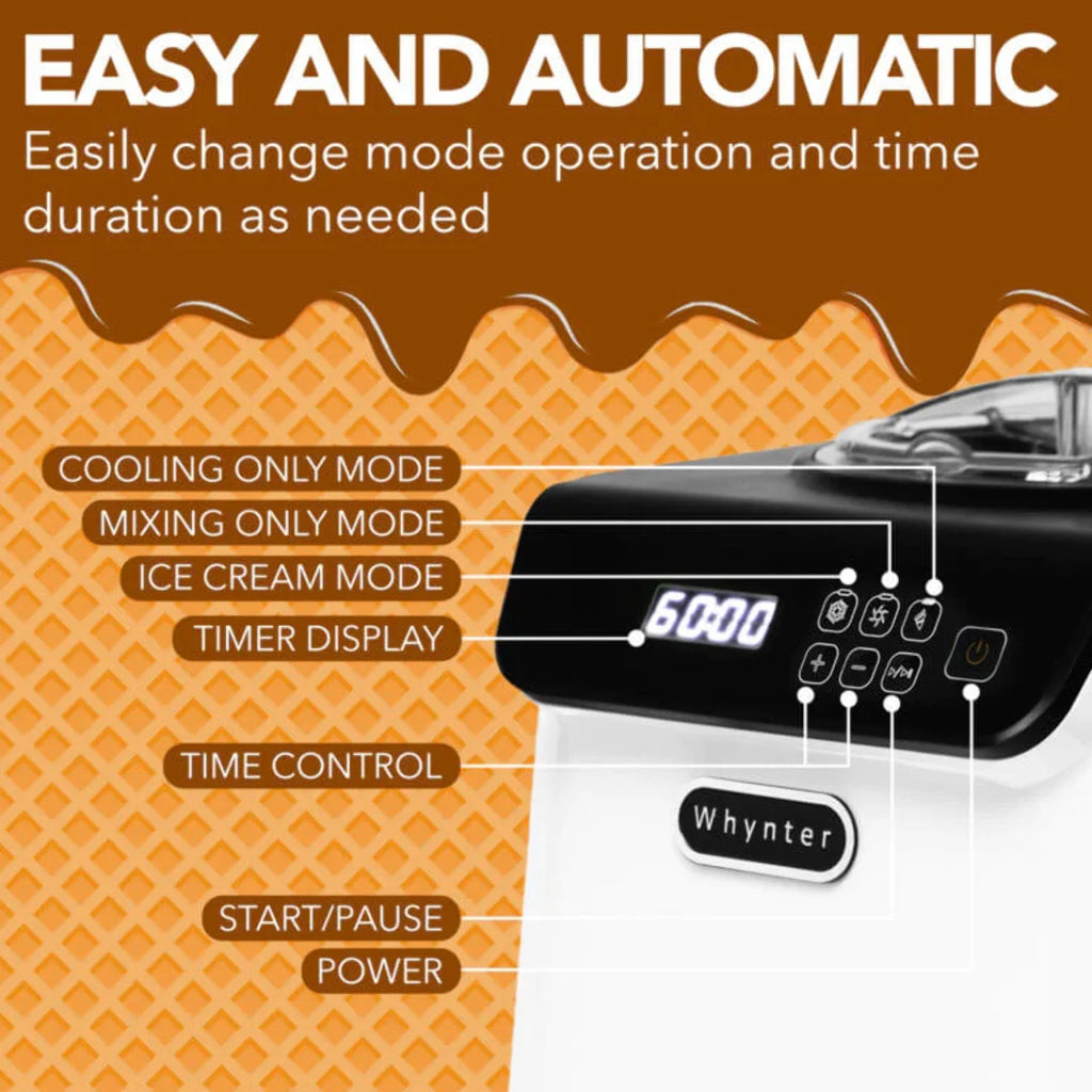 Compact Upright Automatic Ice Cream Maker with Stainless Steel Bowl I49903