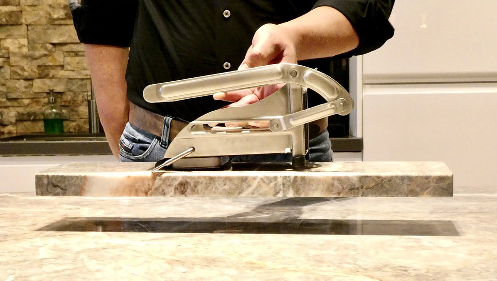 French Fry Cutter Potato Slicer with 1/2 and 1/3-Inch Blades, Stainless Steel H803