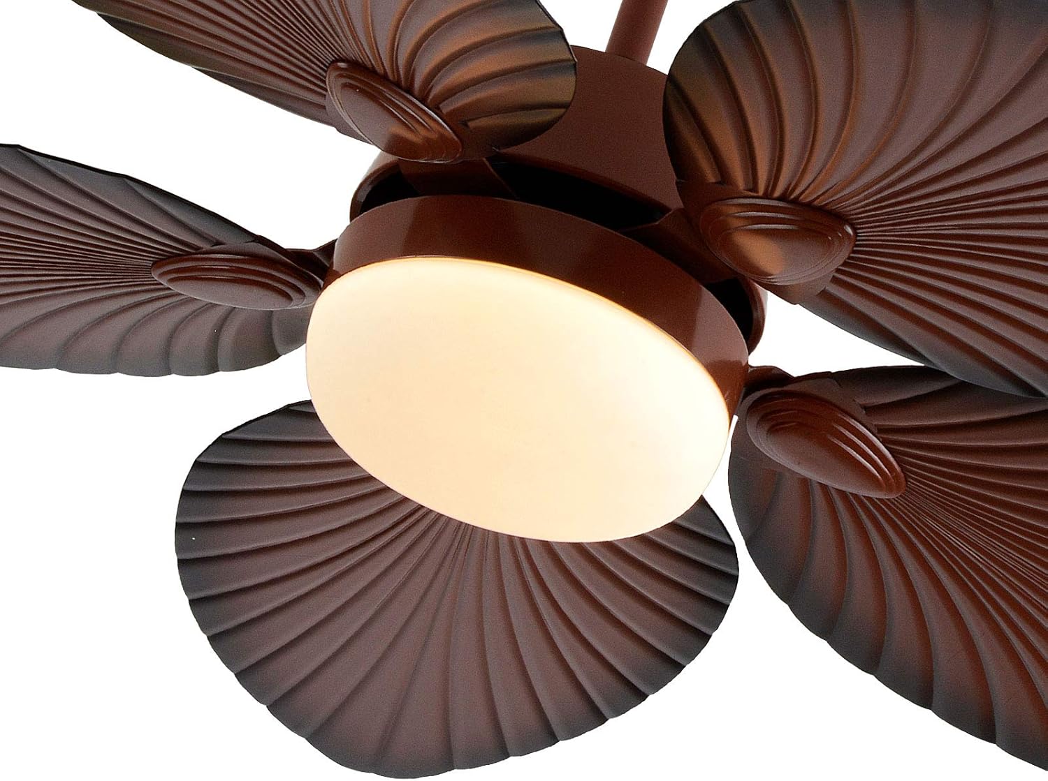 Ceiling Fan with LED Light, 52 Inch Palm Leaf Blades, Remote Control P510506