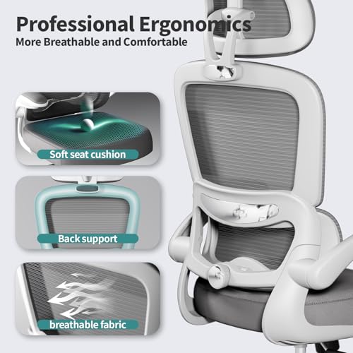 Ergonomic Mesh Office Chair with Wheels, High Back, 330 LBS Capacity C667113