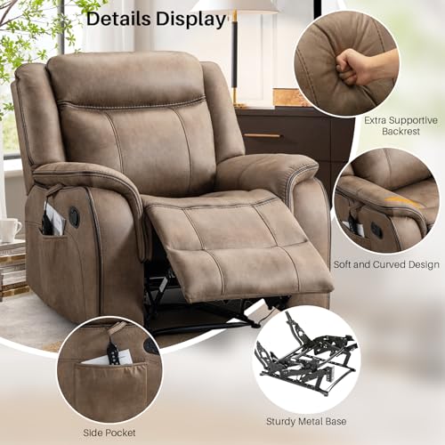 Faux Leather Heated Massage Recliner Chair for Adults O52817