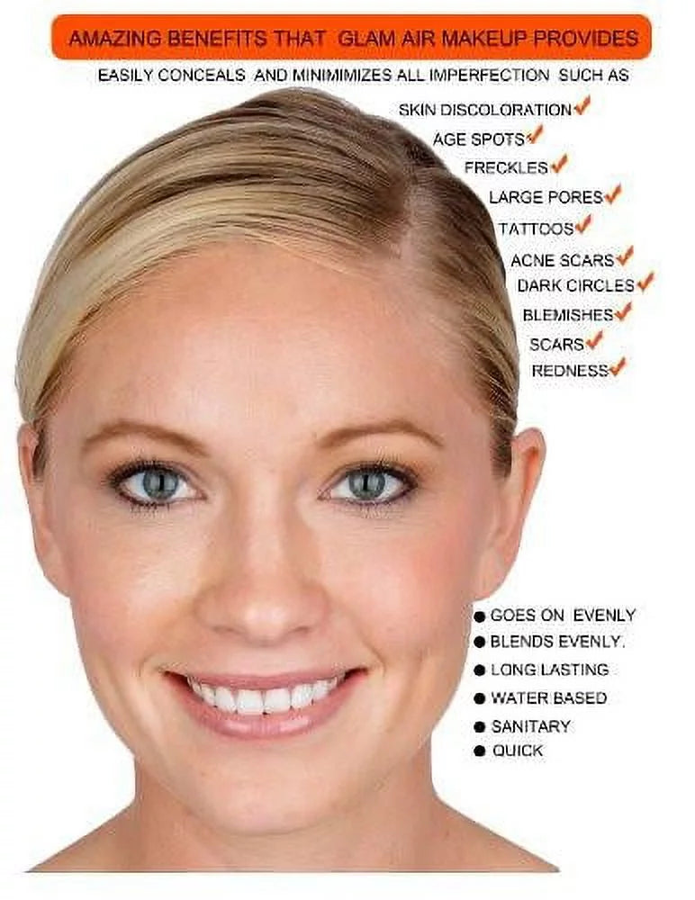 Airbrush Water-based Foundation Set of 5 Medium Matte Shades Q360615