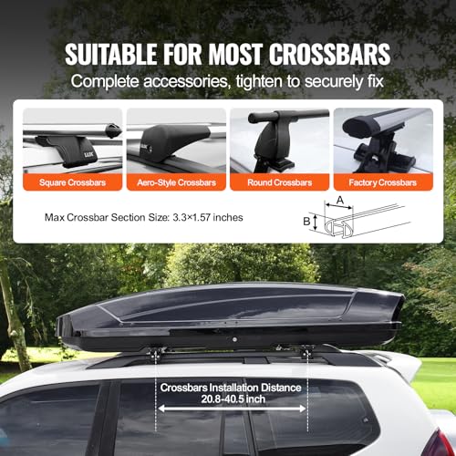 Roof Cargo Carrier, 18 Cubic Feet, Hard Shell, Dual-Sided Opening C75445