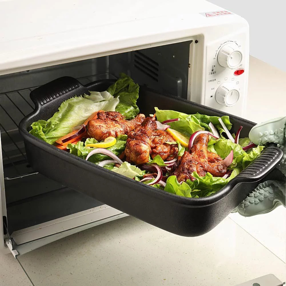 Porcelain Baking Dish, Rectangular Lasagna Pan, 13x9.6 inch, Black D54689