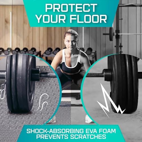 Puzzle Exercise Mat for Home Gym, EVA Interlocking Foam Floor Tiles with Border I79139