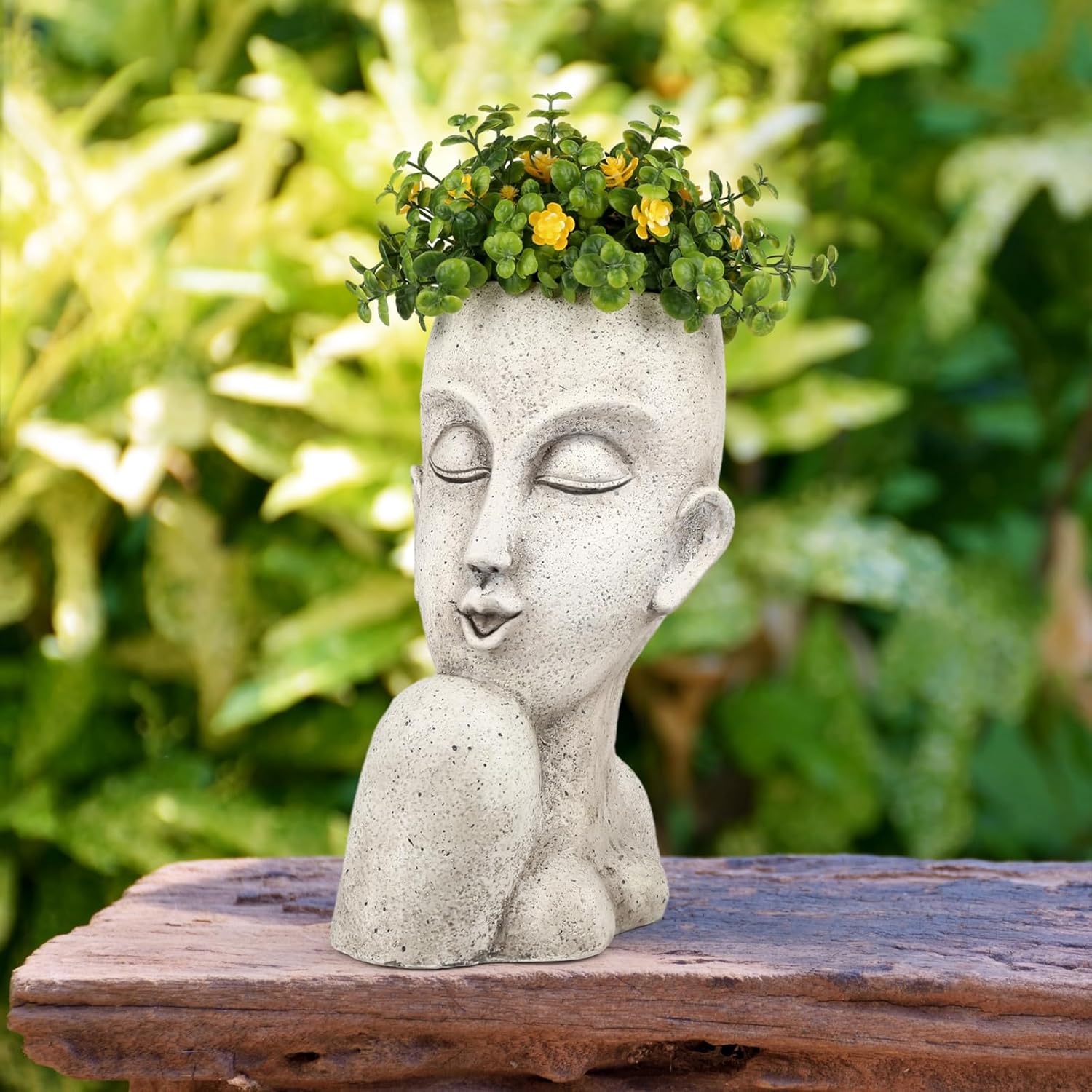 Face Head Planter Pot for Indoor Outdoor Plants with Drainage Hole V80524