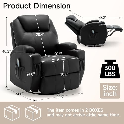 Rocking Recliner Chair with Massage and Heat E368