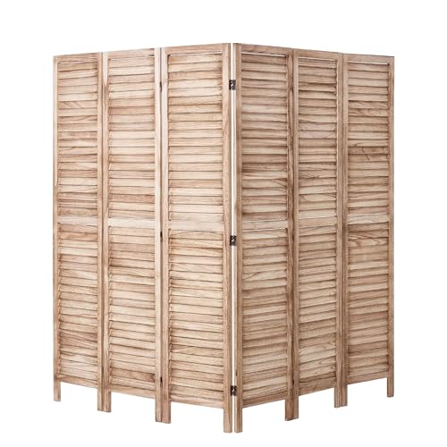 Wood Room Divider, 4 Panel Folding Privacy Screen, 66.9 Inches Tall, Indoor Wooden Partition A907