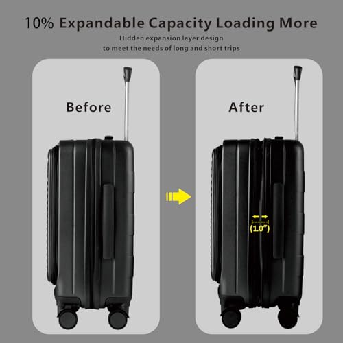 Expandable Carry-On Luggage, Hardside, Spinner Wheels, TSA Lock, 20-Inch U64815