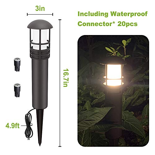 Outdoor LED Landscape Lighting, 12-Pack 3W Low Voltage Pathway Lights, Waterproof Garden Lights, Aluminum Housing A11703