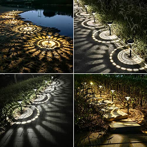 Solar Pathway Lights 8 Pack, Warm White + Cool White LED, IP67 Waterproof Outdoor S41252