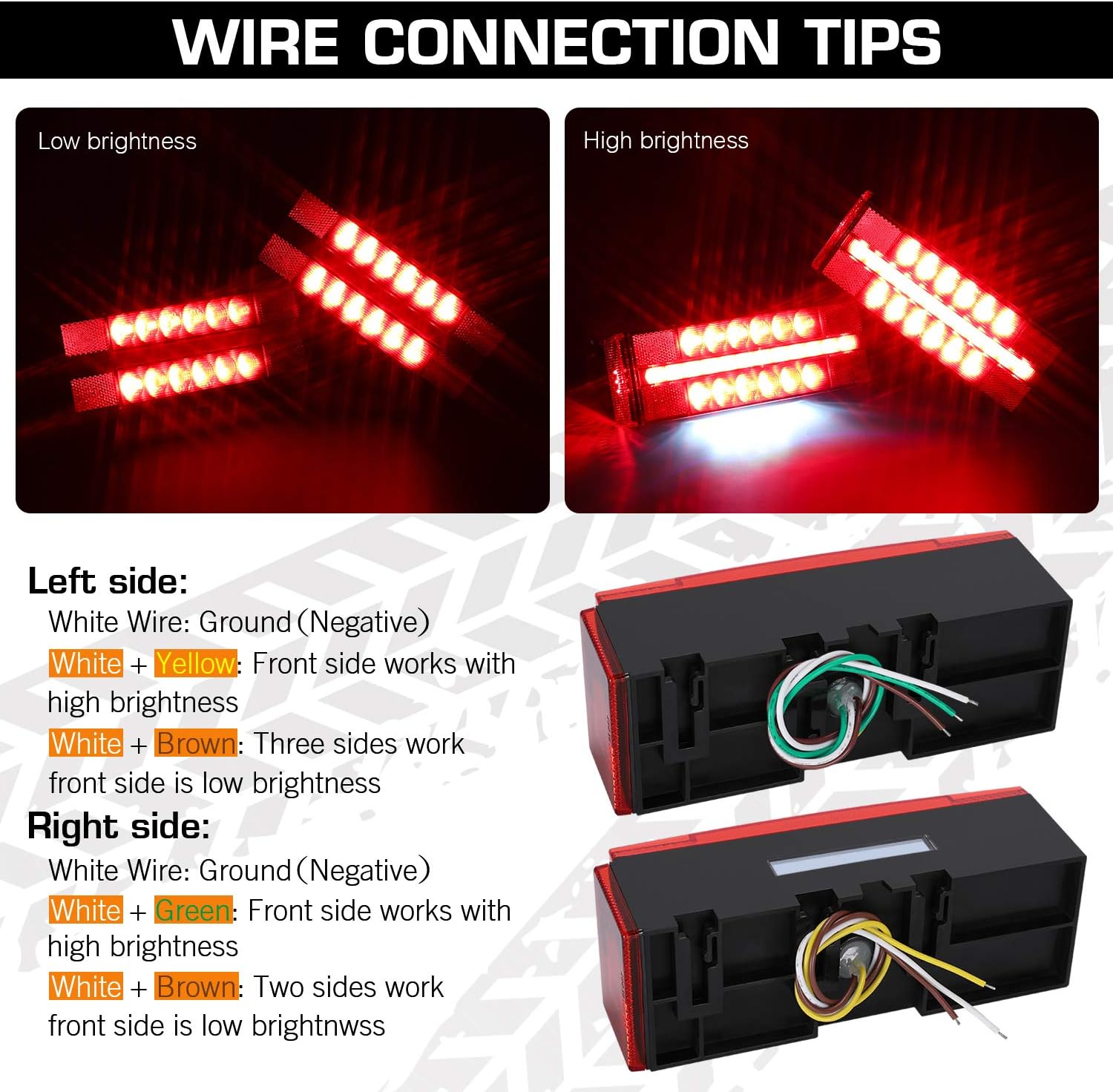 Submersible LED Trailer Light Kit, Waterproof Tail Lights with Turn and License Lights P543829