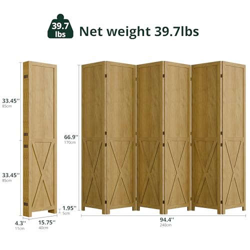 Wood Room Divider 4 Panel Folding Privacy Screen P37574