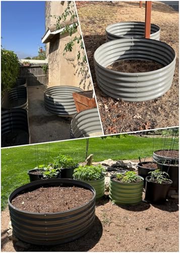 Galvanized Raised Garden Bed Oval Metal Planter Box for Vegetables Flowers A9593