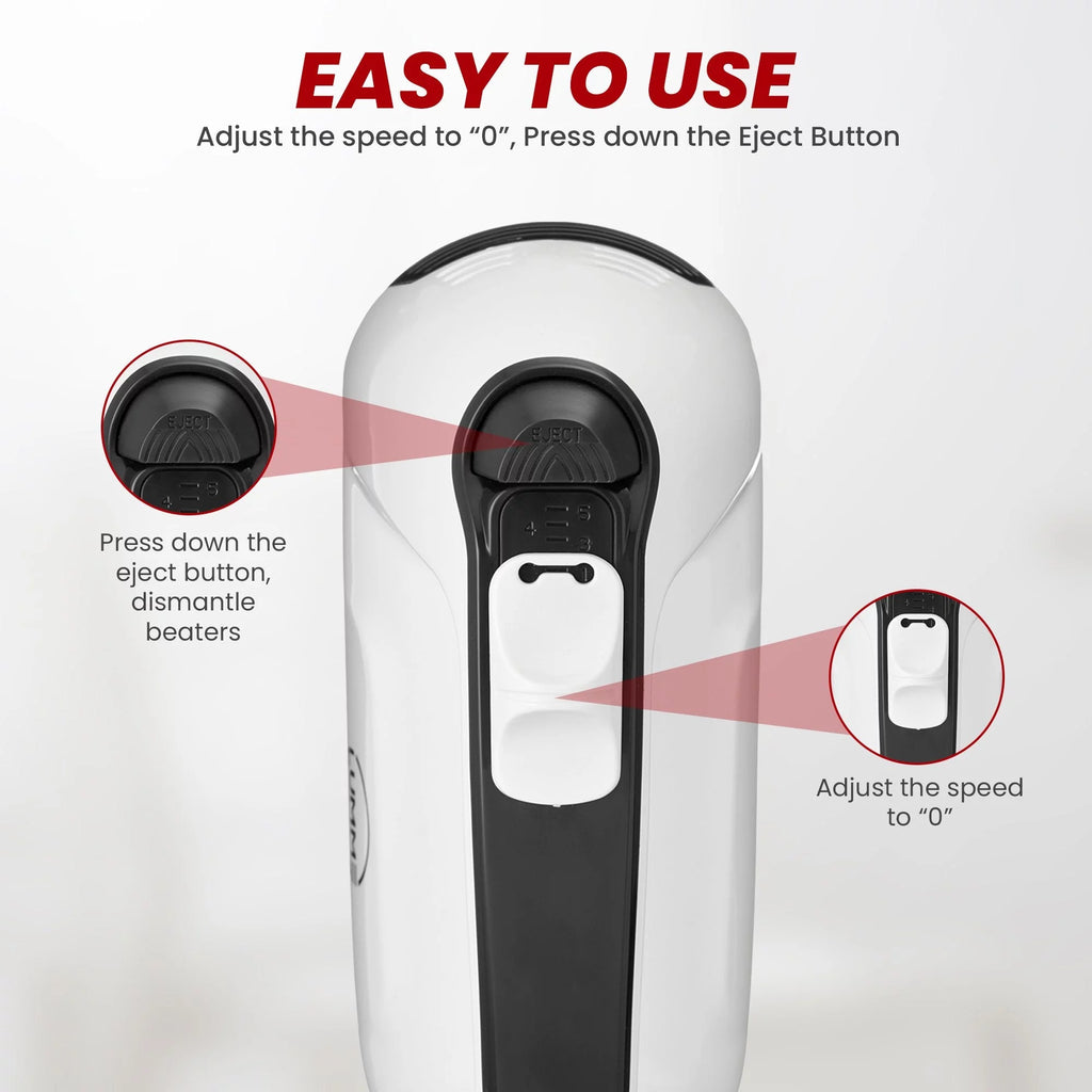 Hand Mixer 250W with 5 Speeds and Eject Button T457405