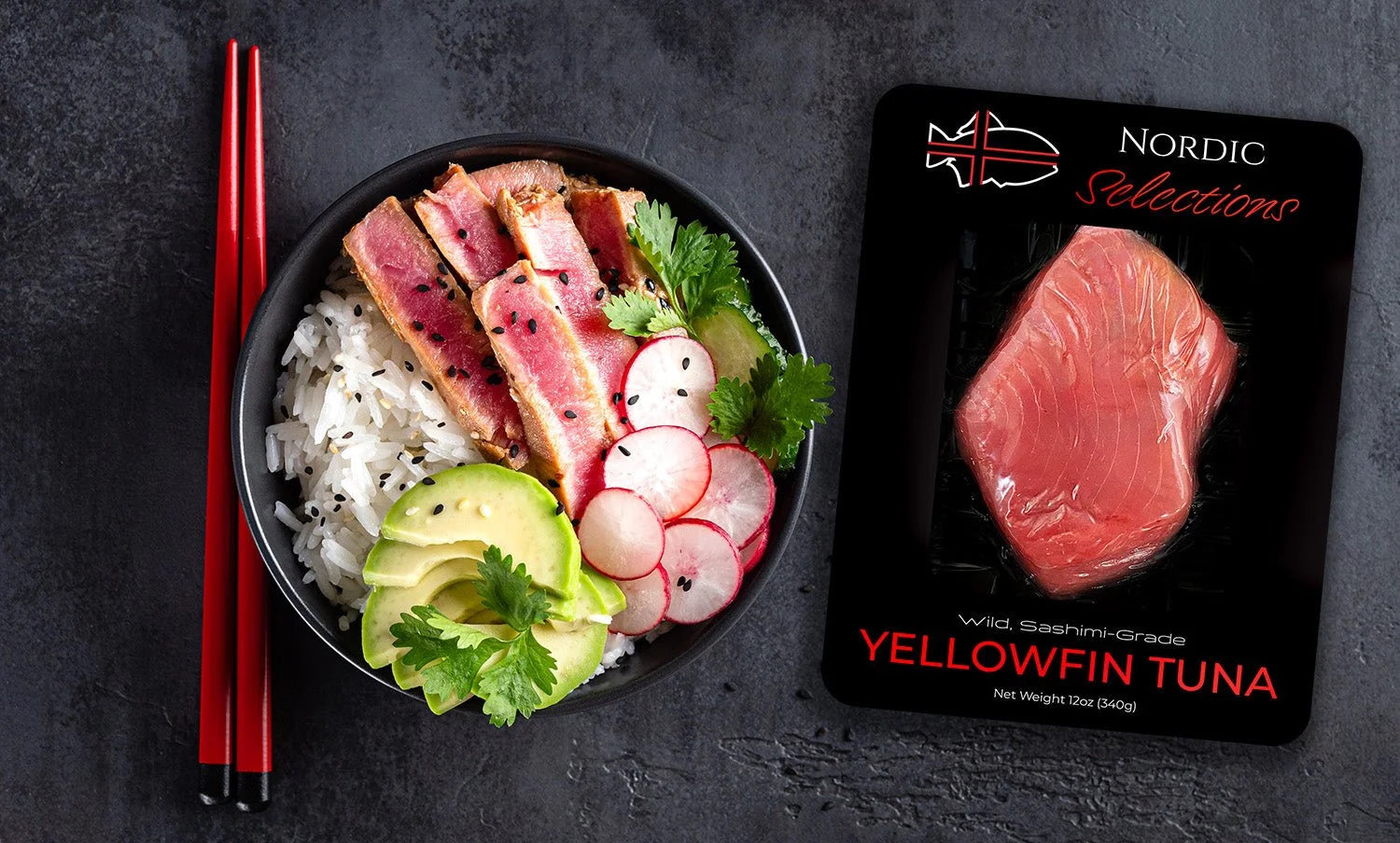 Wild Caught Yellowfin Tuna Steaks 12oz O1783