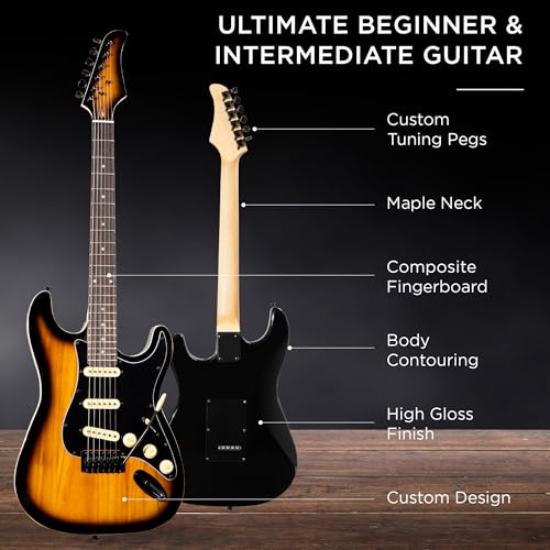 Beginner Electric Guitar Starter Kit with Case, Amp, and Accessories G63095