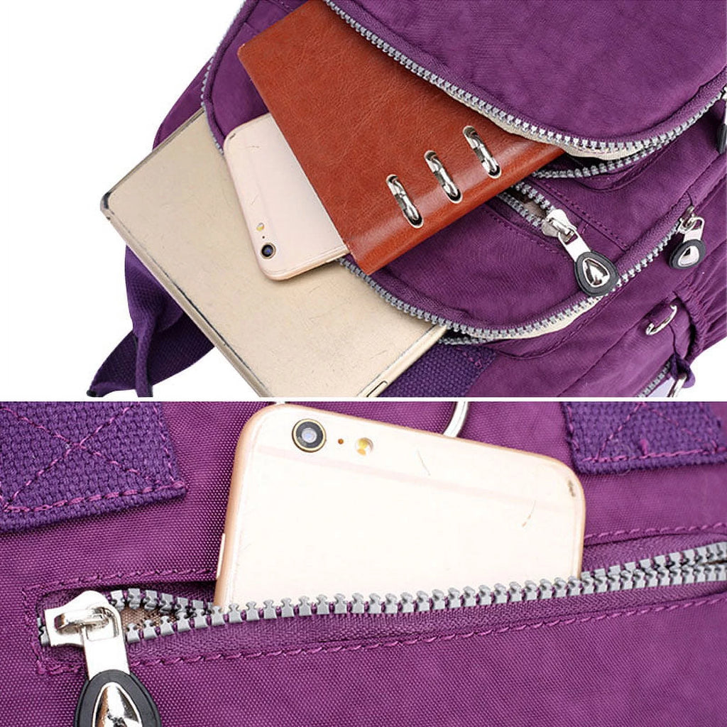 Women's Lightweight Nylon Tote with Multiple Pockets S670
