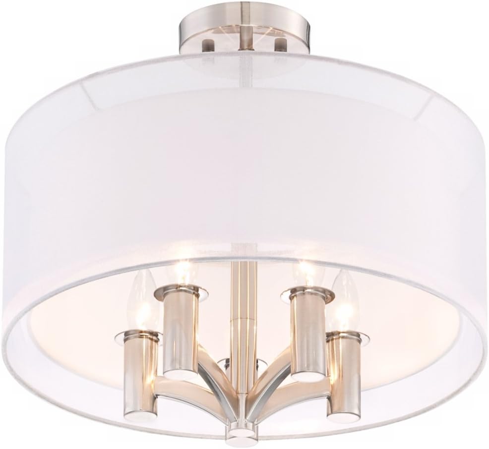 Semi Flush Mount Ceiling Light 18" Wide 5-Light Brushed Nickel Z71458