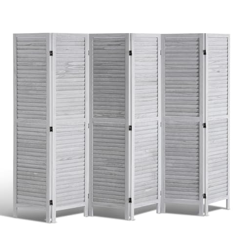 Wood Room Divider, 4 Panel Folding Privacy Screen, 66.9 Inches Tall, Indoor Wooden Partition A907