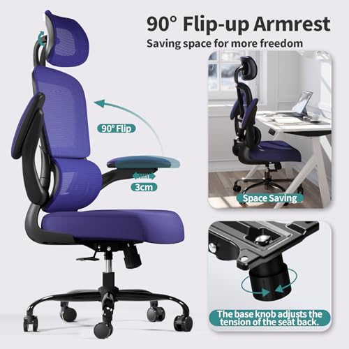 Ergonomic Mesh Office Chair with Wheels, High Back, 330 LBS Capacity C667113