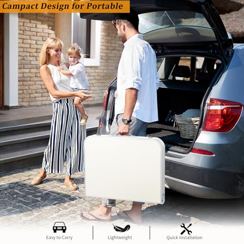 3ft Aluminum Folding Camping Table with Carrying Handle L179408